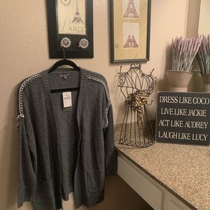 Wit & Wisdom gray sweater with chains new w tags